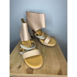 Kork-ease Women's “Hickland” Block Textured Heels Sandal in Mistico Petra Sz 11M